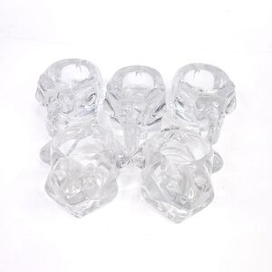 Pier 1 Crystal Candle Holders Set of 5 Vintage Tealight Clear Glass Votive Decor